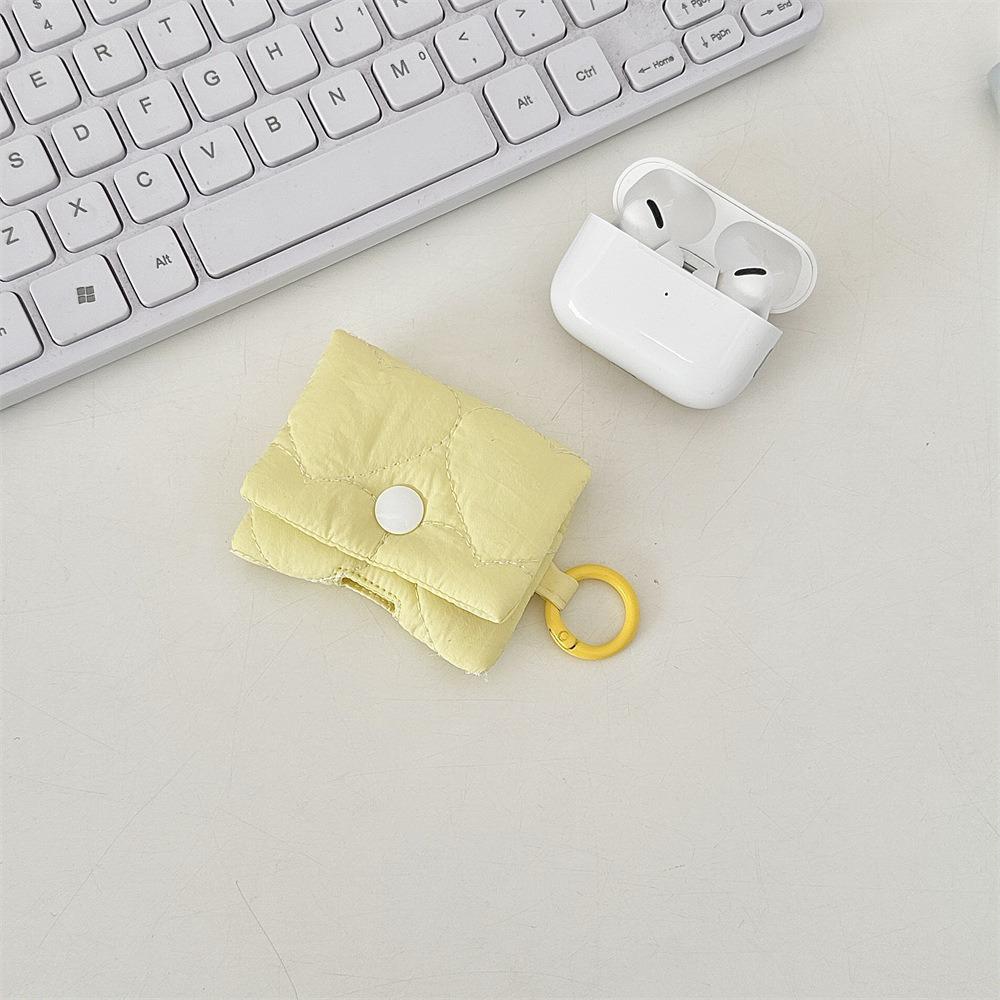 Earphone Bag with Buckle Soft Cloth Data Cable Bag Coin Purse Lightweight Earphone Case