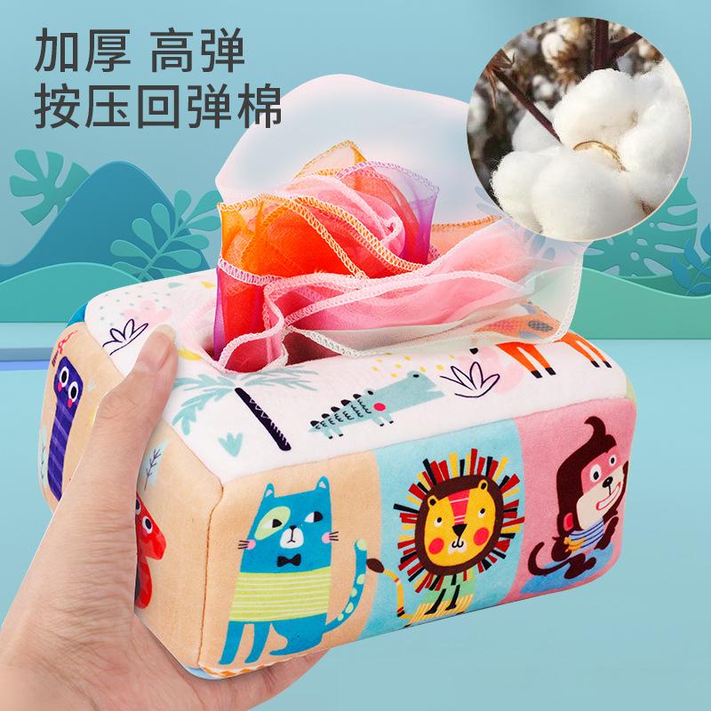 Baby's Tear-free Tissue Box Paper-drawing Toy Baby's 0-1 Year Old Learning To Draw Tissue-drawing Early Education Cloth Book