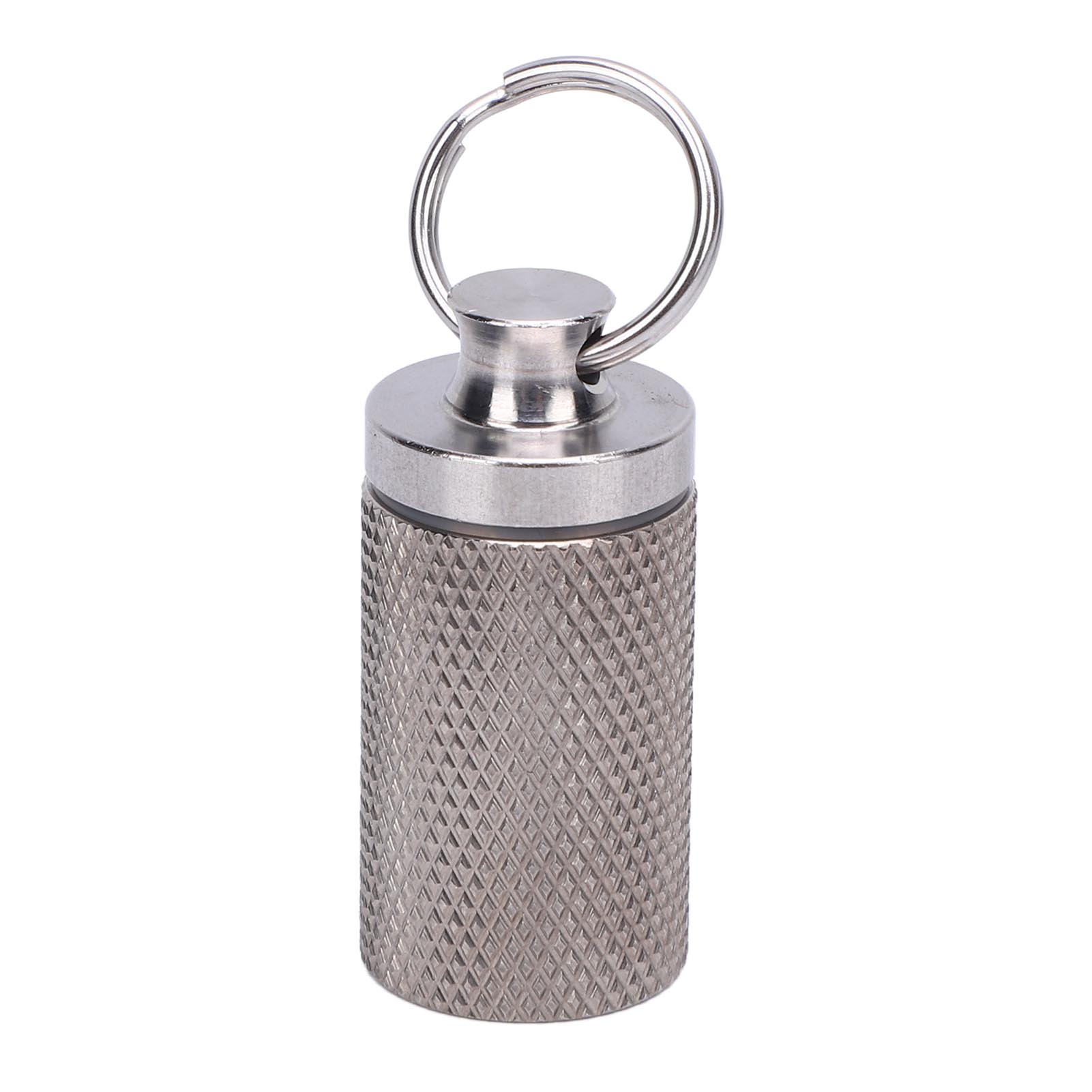 

Портативный чехол для капсул из нержавеющей стали, герметичный контейнер-капсула на брелке, для хранения на открытом воздухе