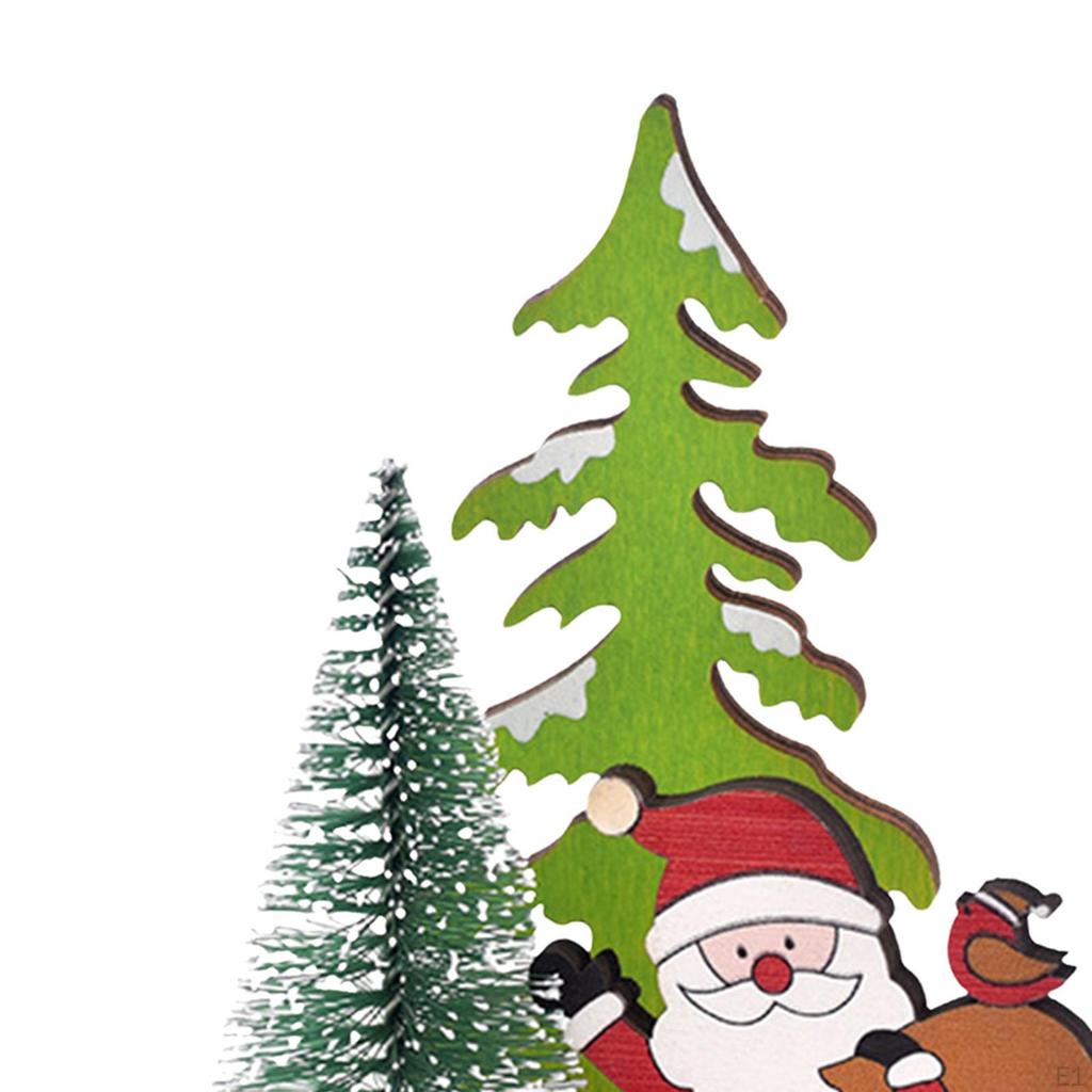 Christmas Tree Decoration for Tabletop Use, Wooden Centerpiece Indoor Events