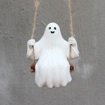 Halloween Cute Swing Specter Halloween Swing Specter Pendant Decor Resin Specter Swing Ornament For Outdoor Halloween Decoration