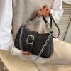2 New High-end Denim Canvas Bag Women, Trendy Fashion Niche Design Chain, Shoulder Messenger Bag