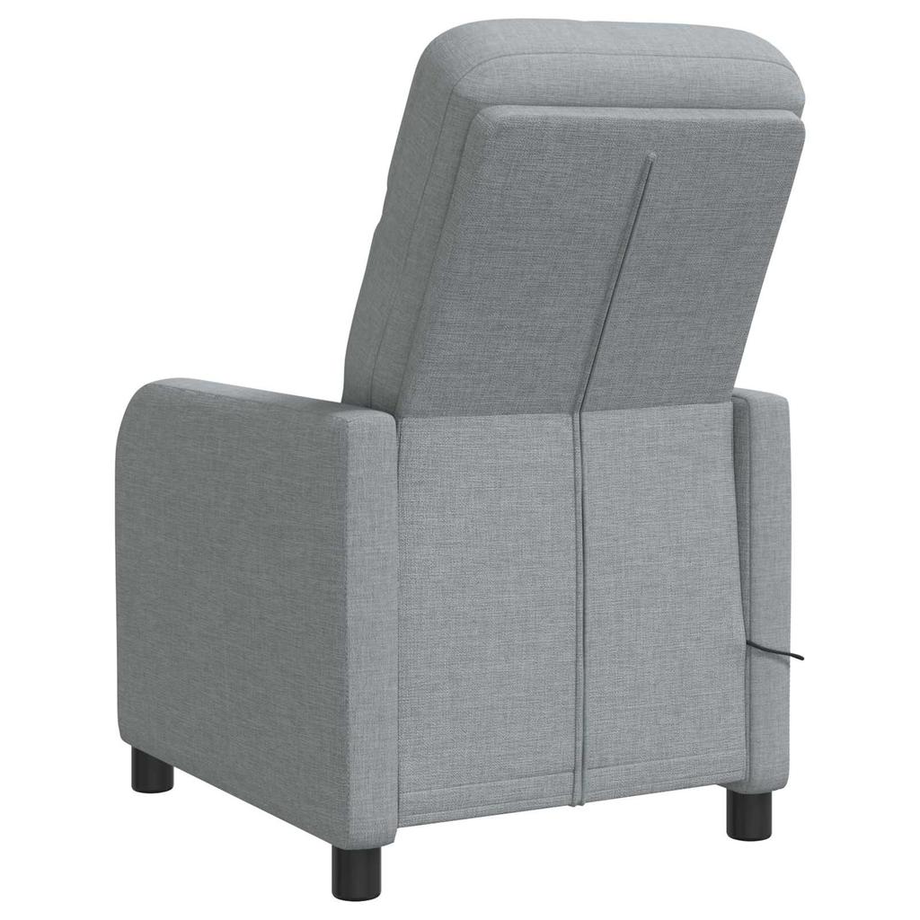 Massage Recliner Light Gray Fabric