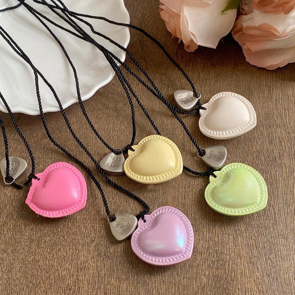 Hanging Neck Long Leather Necklace Love Heart Korean Sweater Chain  Women