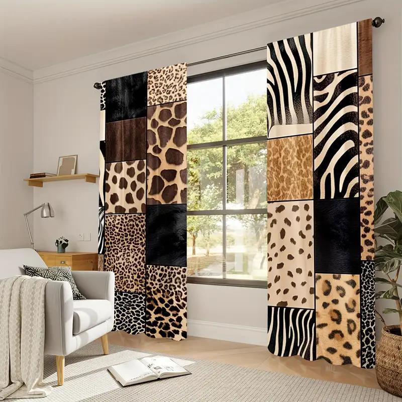 Wild animal leopard and zebra print curtains are suitable for home decoration in bedrooms and living rooms