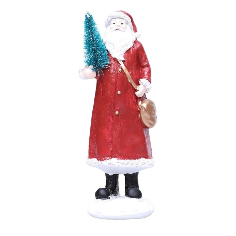 Christmas Figurine Figure Decors Resin Santa Clauses Statue Christmas Decorative Figurine Table Centerpieces for Holiday