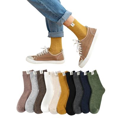 Conjunto de 10 pares de meias coloridas de algodão, meias esportivas, respiráveis, elegantes, meias de inverno, comprimento da tripulação, meias comerciais, meias térmicas para atividades ao ar livre [Yazon] Masculino