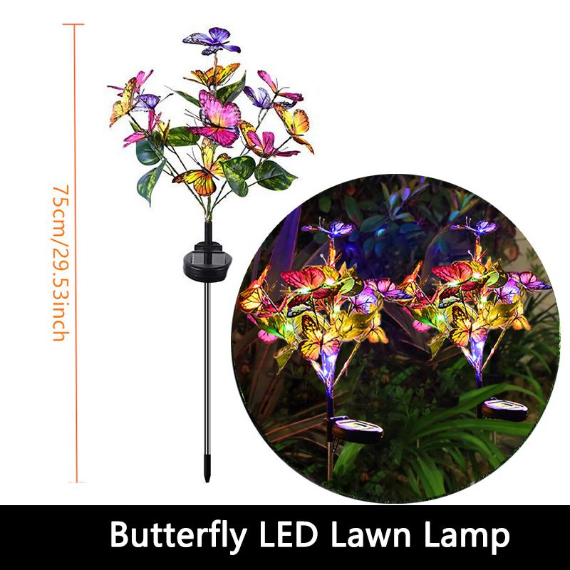 LED Outdoor Solar Lamp Simulated Eternal Flower Snow Lotus Lawn Lamp Garden Summer Camping Party Landscape  Lighting Decoration