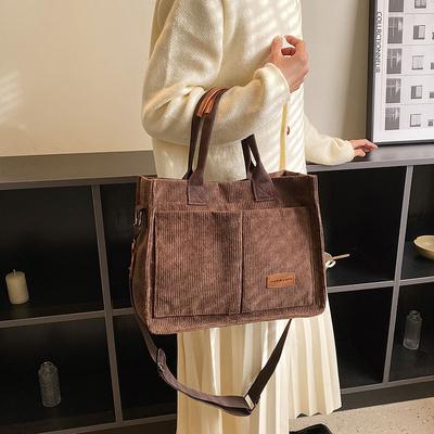 New Spring and Summer Commuter Hand Tote Bag for Women's Versatile Striped Shoulder Bag Large Capacity Trendy Wide Shoulder Strap Crossbody Bag
