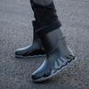 Men's Outdoor Waterproof Anti Slip Wear Resistant Mid Top With Fleece Rain Shoes