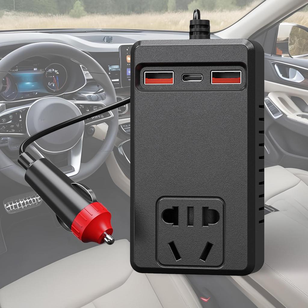 Car Power Inverter 220V Car Charger Inverter Temperature Control Portable Charger Battery Adapter Plug For Vehicle RV Truck
