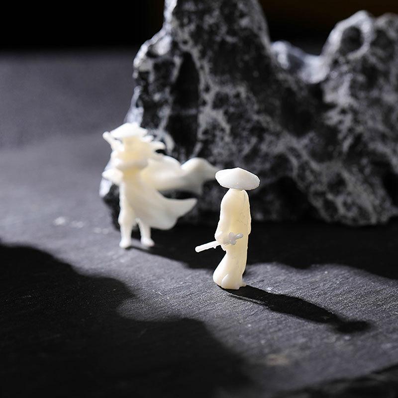 Cool Chinese Kung Fu Swordsman Figure Sand Table Layout Mini Landscape Supplies Desk Decoration Fairy Garden Miniatures