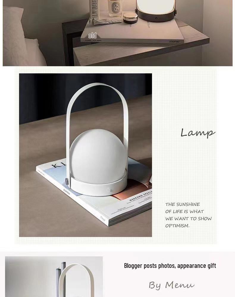 Nordic Postmodern Touch LED Bedside Lamp with USB Charging & Eye Protection