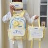 Letter Embroidery Cartoon Student Lightweigh Backpack Three Piece For Use School