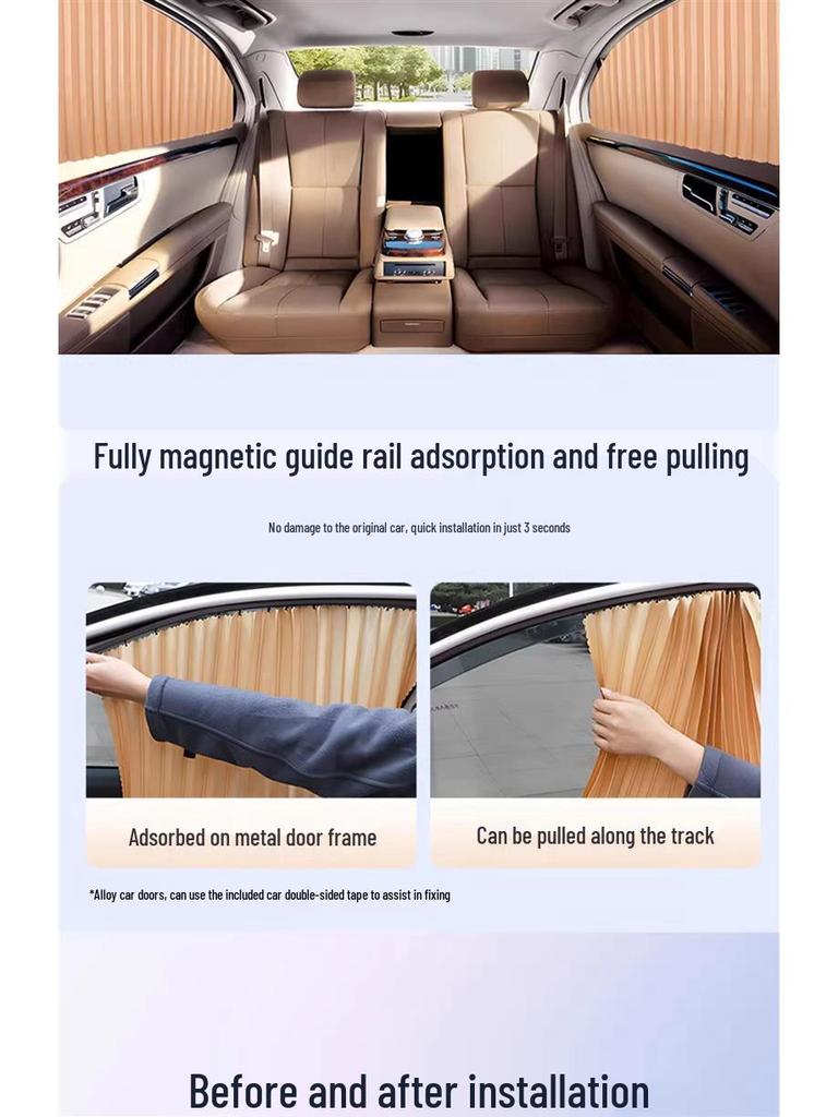 Magnetic Car Sunshade - Universal Heat Insulation & UV Protection for Side Windows