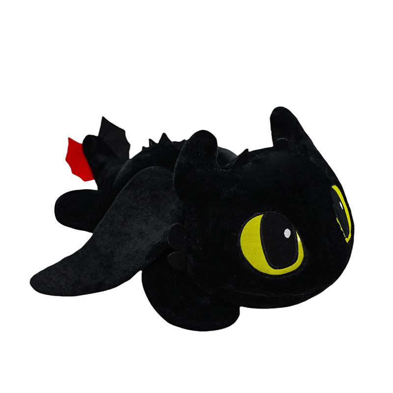 Adorable Rabbit Fur Fluffy Toothless Dragon Plush Toy Cuddly Pillow For Girls Birthday Gift