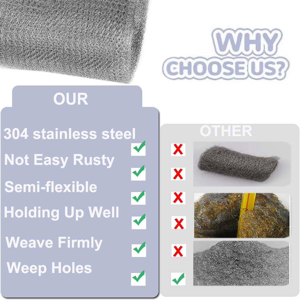 3 metry - 15 metrů výplň ze síťoviny, zarážka mezer z nerezové oceli, snadné použití, flexibilní a elastická látka, hardware, DIY sada