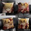 Thoma Genshin Impact Cute Cushion Cover Natural Linen Organic Fabric Double-Sided Printing Sofa Home Decor Gift Pillow Case