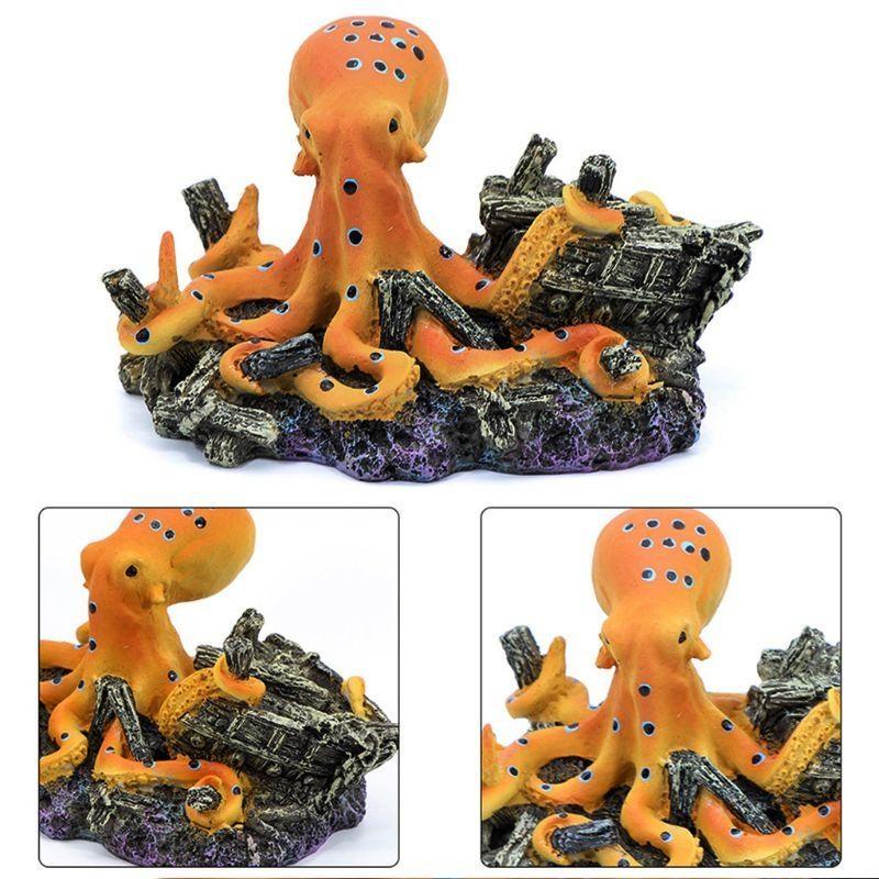 Aquarium Decor Resin Cave Octopus Fish for Tank Hideout Octopus Theme Decor Top Sale