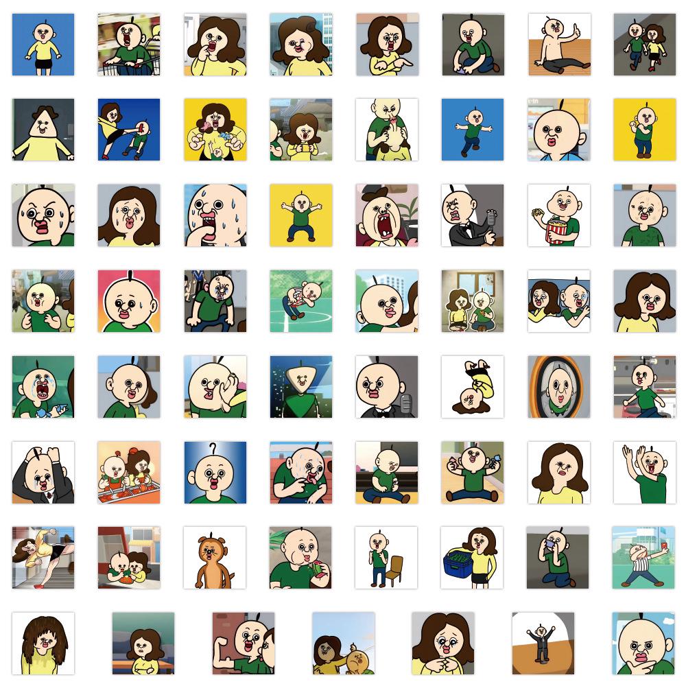 Cartoon Bangbang & Yuzhi Graffiti Stickers: 60-120 Sheets for Notebook, Skateboard, Journal Decoration