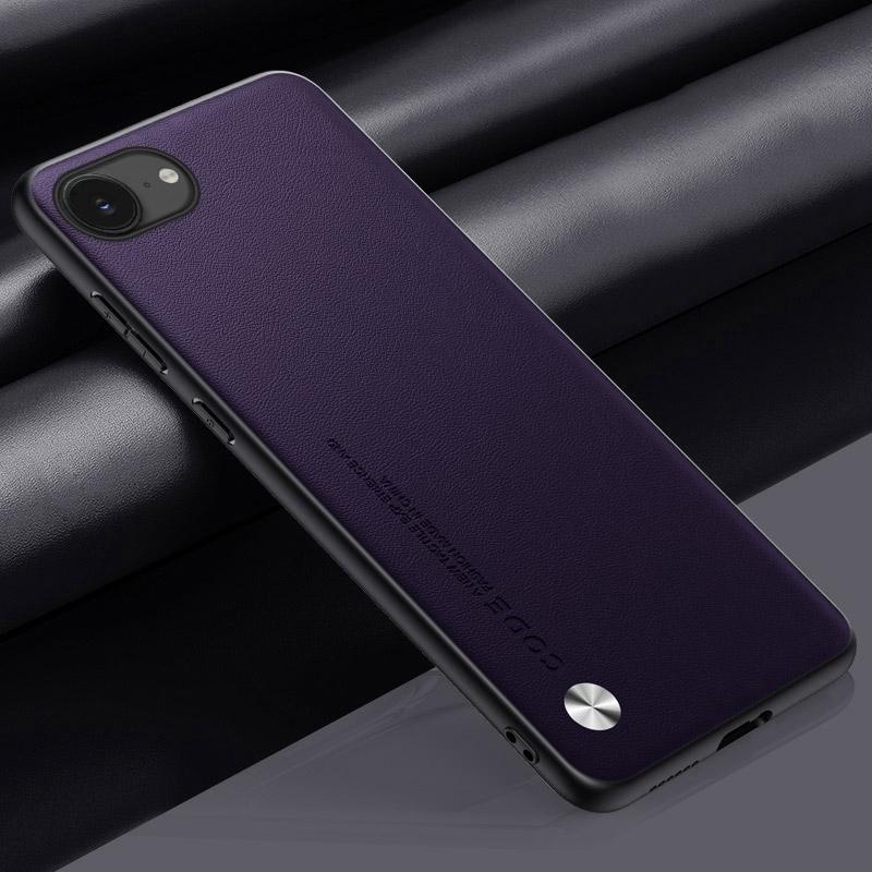 Luxury PU Leather Case For iPhone 16E Back Cover Matte Silicone Protection Phone Case For iPhone 16 E iPhone16E iPhone16 E Coque