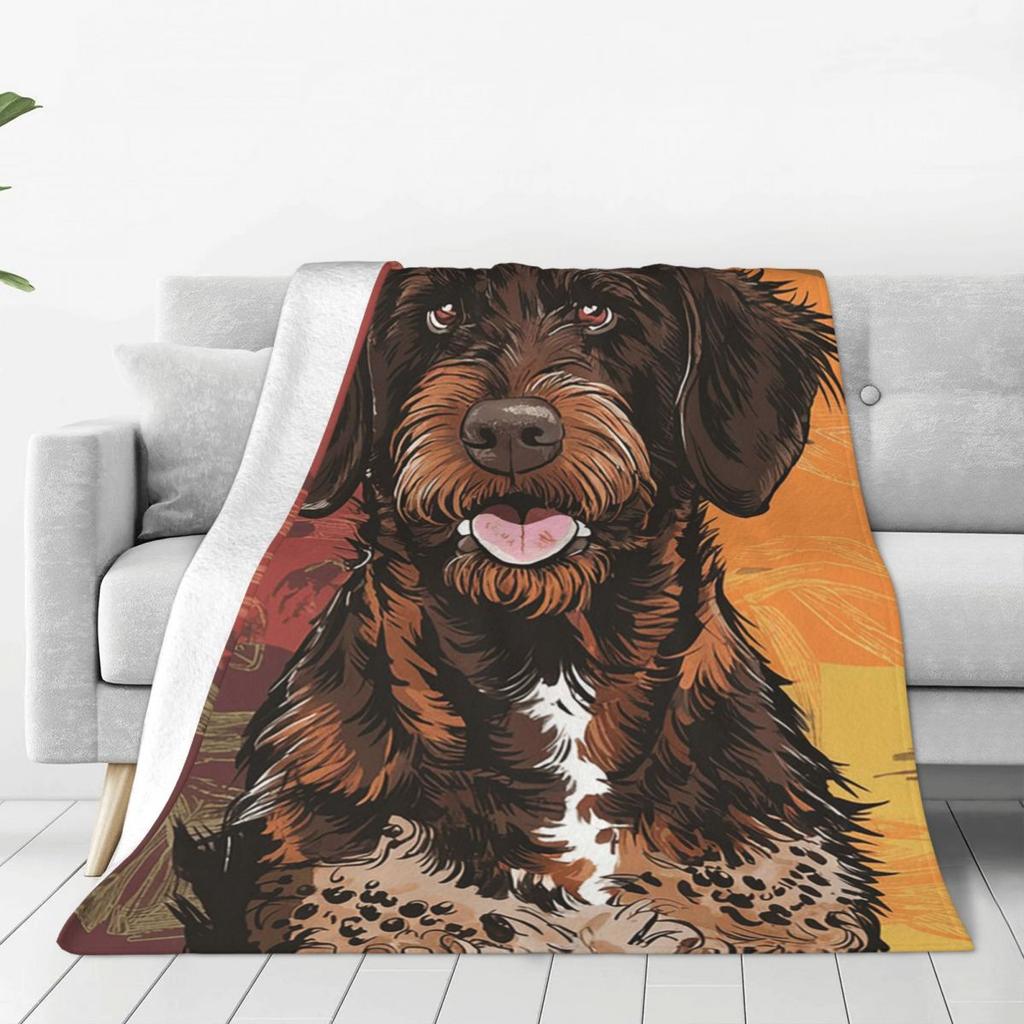 Boho Hunde Lagotto Romagnolo Sonnenuntergang Decken Weich Warm Flanell Überwurf Plüsch für Bett Wohnzimmer Picknick Reisen Zuhause Sofa