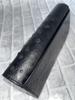 GUODI Long Wallet with Flap, Genuine Ostrich Leather with Card Holder, TK-RP30LW2, Unisex (Black)