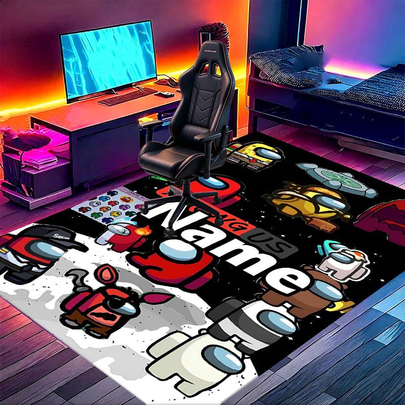Custom Name Personalized Among Us Print Carpet, Versatile Home Decor Rug, for Playroom, Apartment, Balcony, Entryway, Hallway Gift