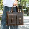 High Quality Crazy Horse Leather Men's Handbag Large Capacity Business Computer Bag Retro Leisure Diagonal Cross Trendy