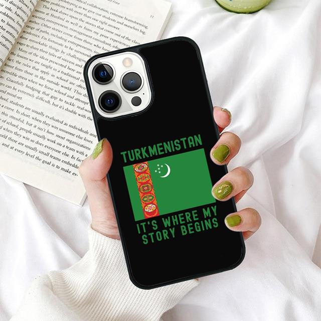 Turkmenistan Flag Phone Case for iPhone 17 Air 16 PRO MAX 15 14 PLUS 11 12 13 Back Cover Fundas Shell