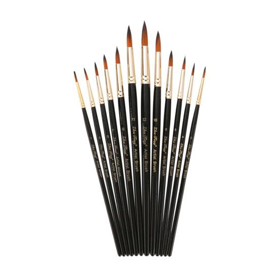 

12 шт./компл. профессиональная кисть для художника, акриловая акварель, инструмент для масляной живописи