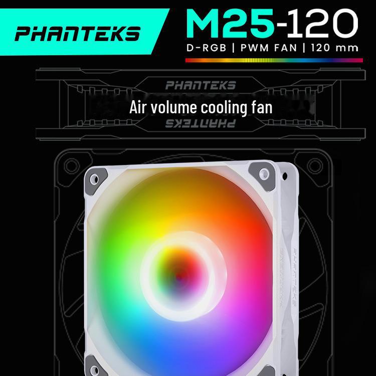 

Вентилятор охлаждения Phanteks M25 120 мм, черно-белый, ARGB PWM, большой объем