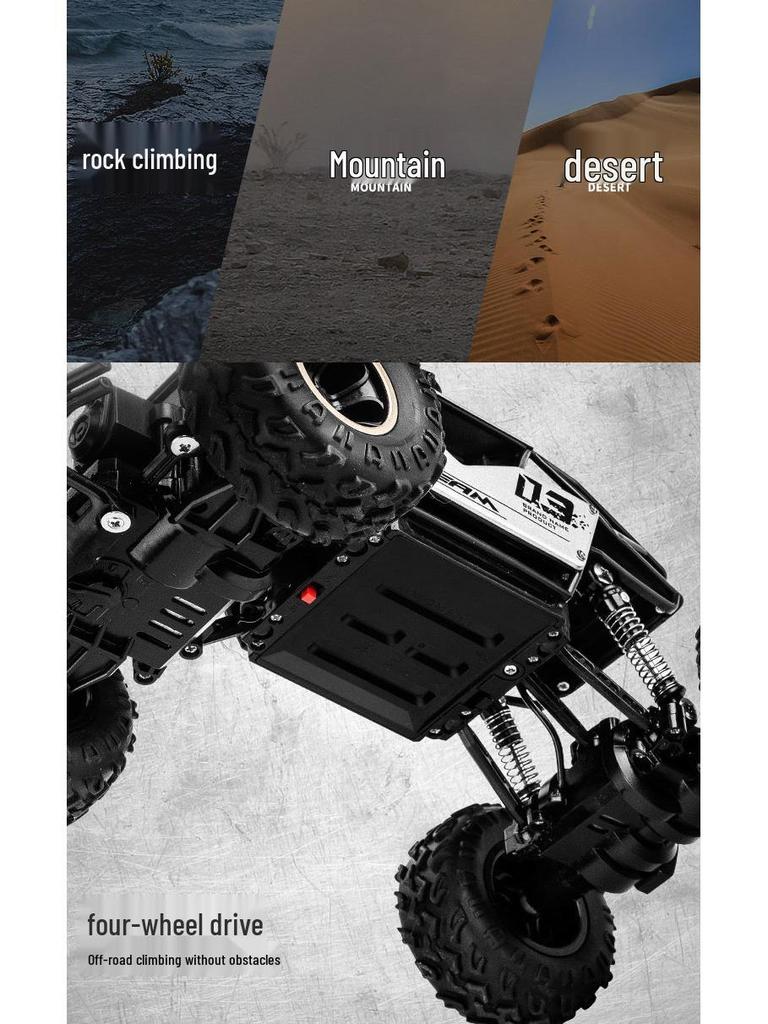 Large 4WD Remote Control Off-Road Drifting Car, Alloy High-Speed Climbing & Racing Toy for Boys