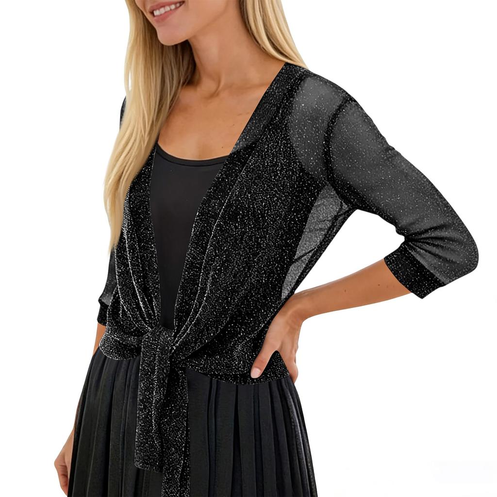 Damen Cardigan 3/4 Ärmel Leichte Jacke