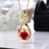 Two-Color Electroplated Rose With Zircon Necklace, Ladies' Cute Heart-Shaped Twisted Flower Necklace.