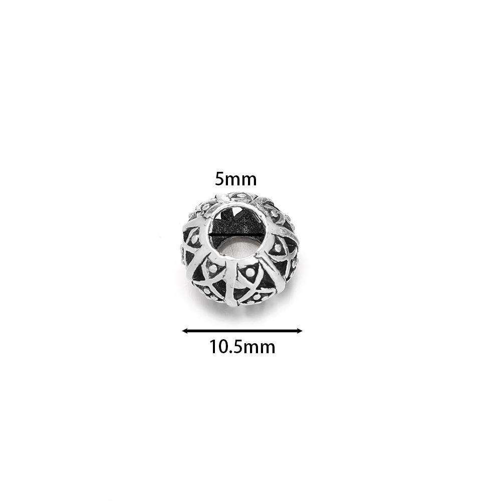 5pcs Multiple Styles Alloy Hollow Loose Bead Big Hole Spacer Beads for Bracelet Necklace Keychain Jewelry Making Accessories