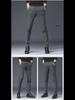 Men's Slim-Fit Black Plaid Cotton-Linen Autumn Casual Waffle Trousers