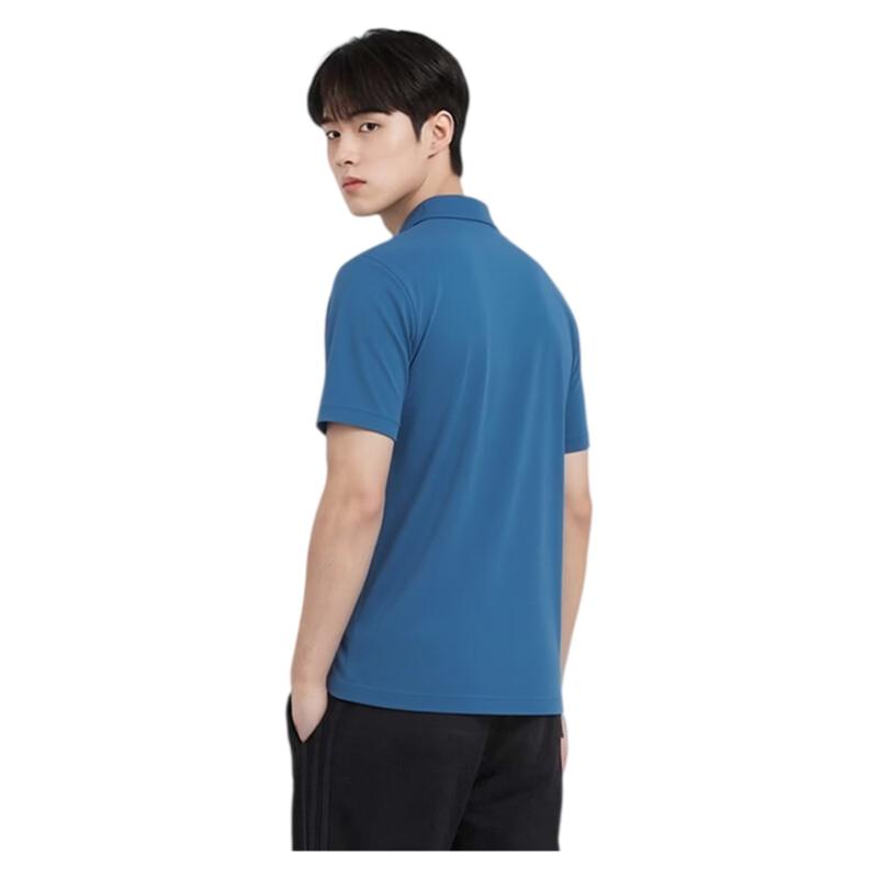 Adidas Men's Summer Quick-Dry Breathable Lightweight Loose Fit Blue Short Sleeve Polo T-Shirt