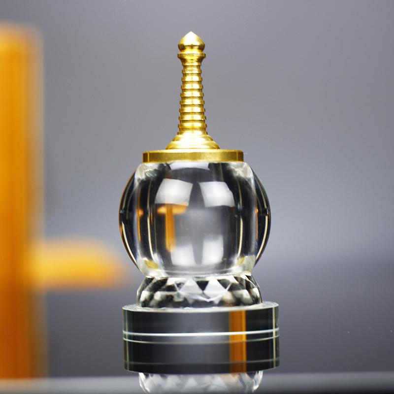 Sealed Crystal Glass Bottle for Nectar - Five-Element Pagoda Table Ornament