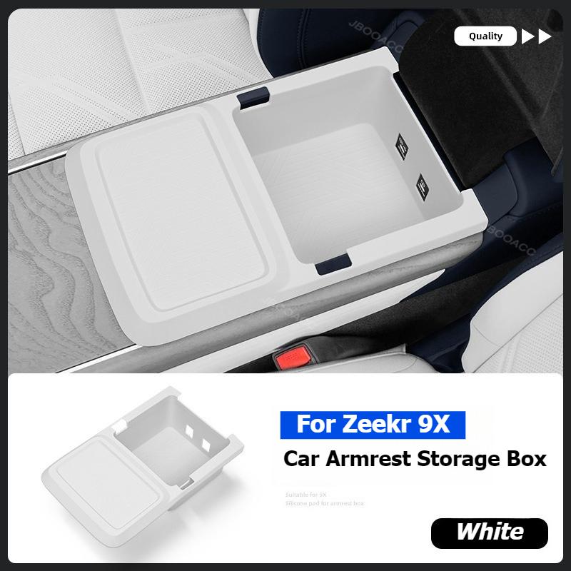 For Geely ZEEKR 9X 2025 2026 Car Center Console Armrest Storage Box Case Silicone Organizer Case Car Accessories Dustproof Pad