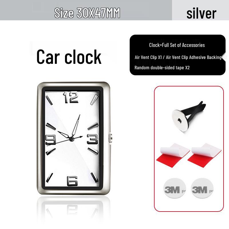 Personalized Square Quartz Car Clock - One-Button Start, Creative and Versatile Placement