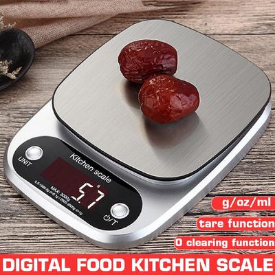 LCD Electronic Kitchen Scales Household Balance Cooking Measure Tool Stainless Steel Digital Weighing Food Scale 210 × 150 × 30mm