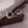 Gold-Plated Silver Zircon Stud Earrings | Luxury Ear Cuffs | Non-Fading Retro Design