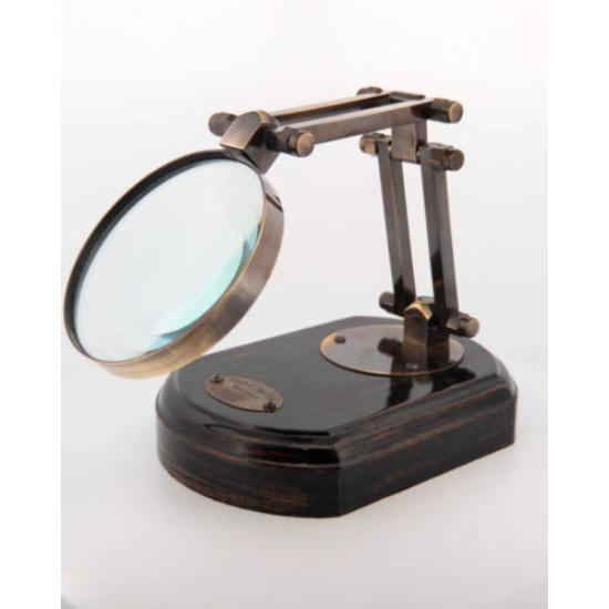 Verstellbare Lupe aus antikem Messing mit Vintage-Gravur „London 1814“