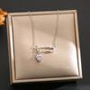 Women's Silver Titanium Steel Necklace with Micro-Inlaid Zircon - Elegant, Durable Clavicle Chain Jewelry