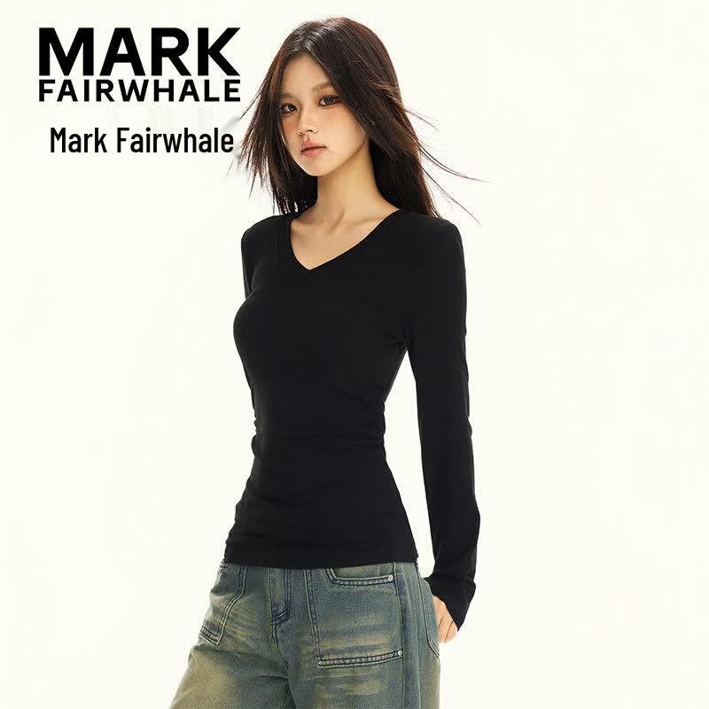 Mark Fairwhale Women's V-Neck Long Sleeve T-Shirt