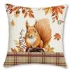 Four Autumn-Themed Animal-Printed Pillowcases: Fox, Rabbit, Squirrel, and Deer Sofa Cushion Cover, Home Room Decoration