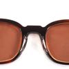 Excellent Lesca Lunetier Sunglasses BRUT PANTO 0.3"" Brown Acetate Mens Used
