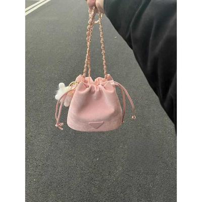 Borsa a Secchiello a Tracolla Rosa a Cuore da Ragazza Borsa a Spalla a Catena con Coulisse Alta e Graziosa da Donna Versatile Borsa Piccola
