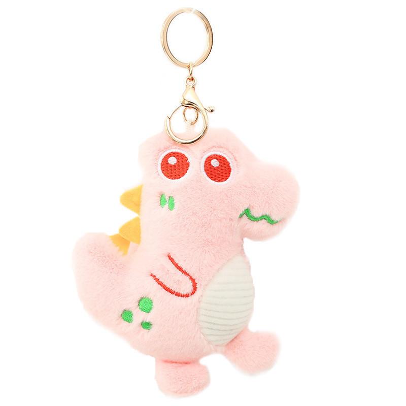 Adorable Cartoon Dinosaur Plush Keychain Soft Snow Mink Stuffed Pp Cotton Toy